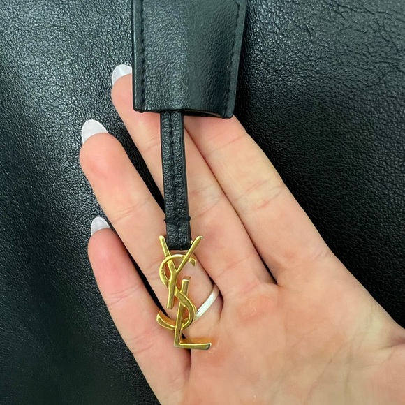 Saint Laurent Bags Ysl East West Shopper Tote Black Leather With Felt Organizer Poshmark